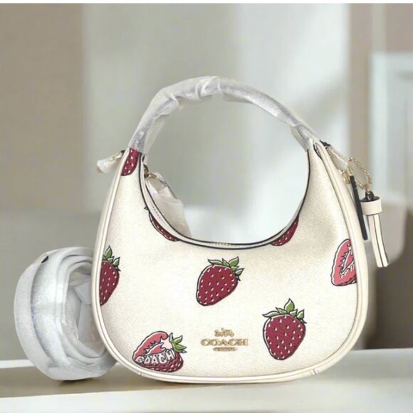 Coach Carmen Mini Crossbody Bag Strawberry White CAL01 Crossbody ORGPKG - Picture 1 of 13
